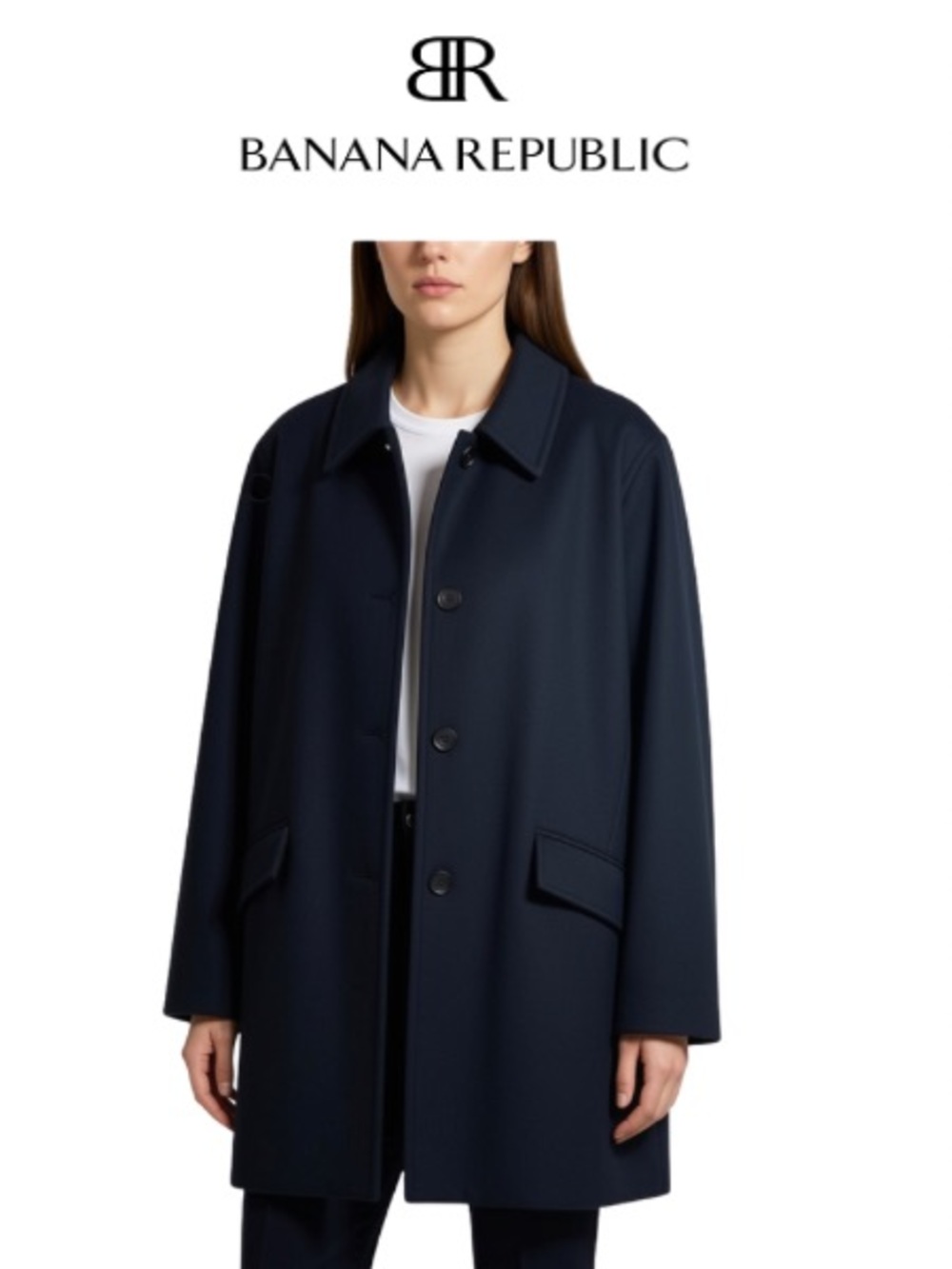 Banana Republic Black Wool cashmere coat
